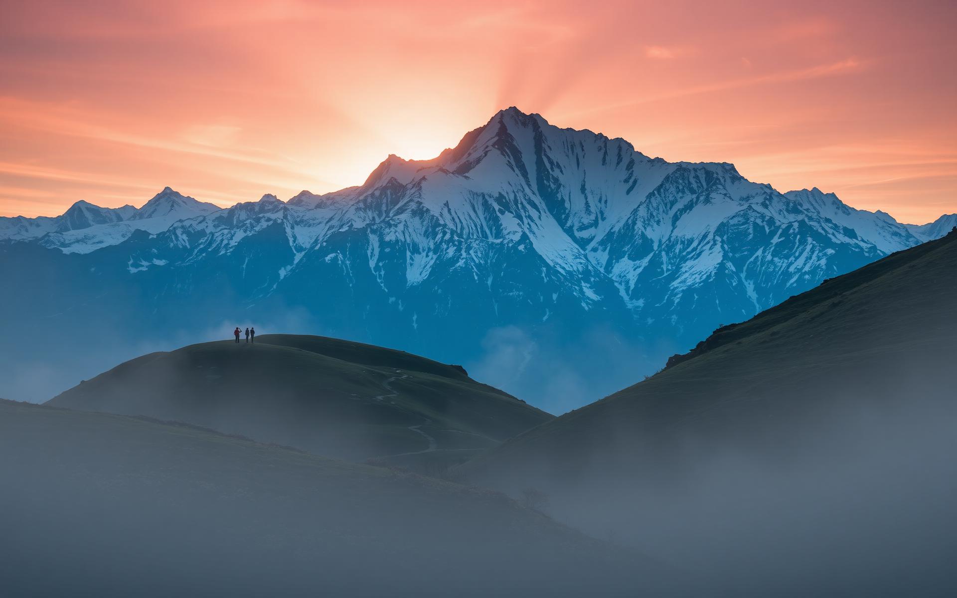 Sunrise over the Uttarakhand Himalaya